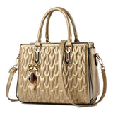 PU Leather Handbag With Brooch - Weriion