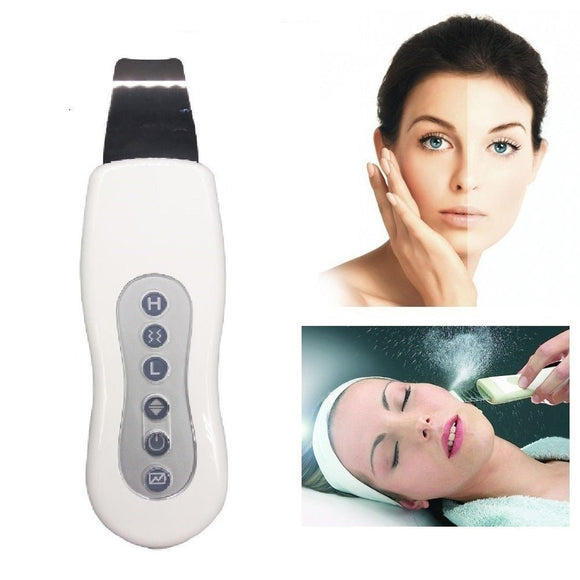Rechargeable Ultrasonic Face Skin Scrubber For Blackhead And Acne Removal Face Exfoliator For Clean Skin - Weriion