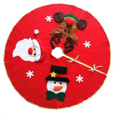 Red Christmas Tree Skirt - Weriion