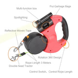 Retractable Double Dog Leash With Attached Flashlight - Weriion