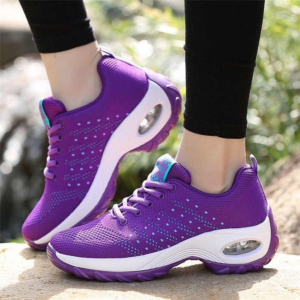 Running Shoes With Mesh Fabric Upper Material And Rubber Sole - Weriion