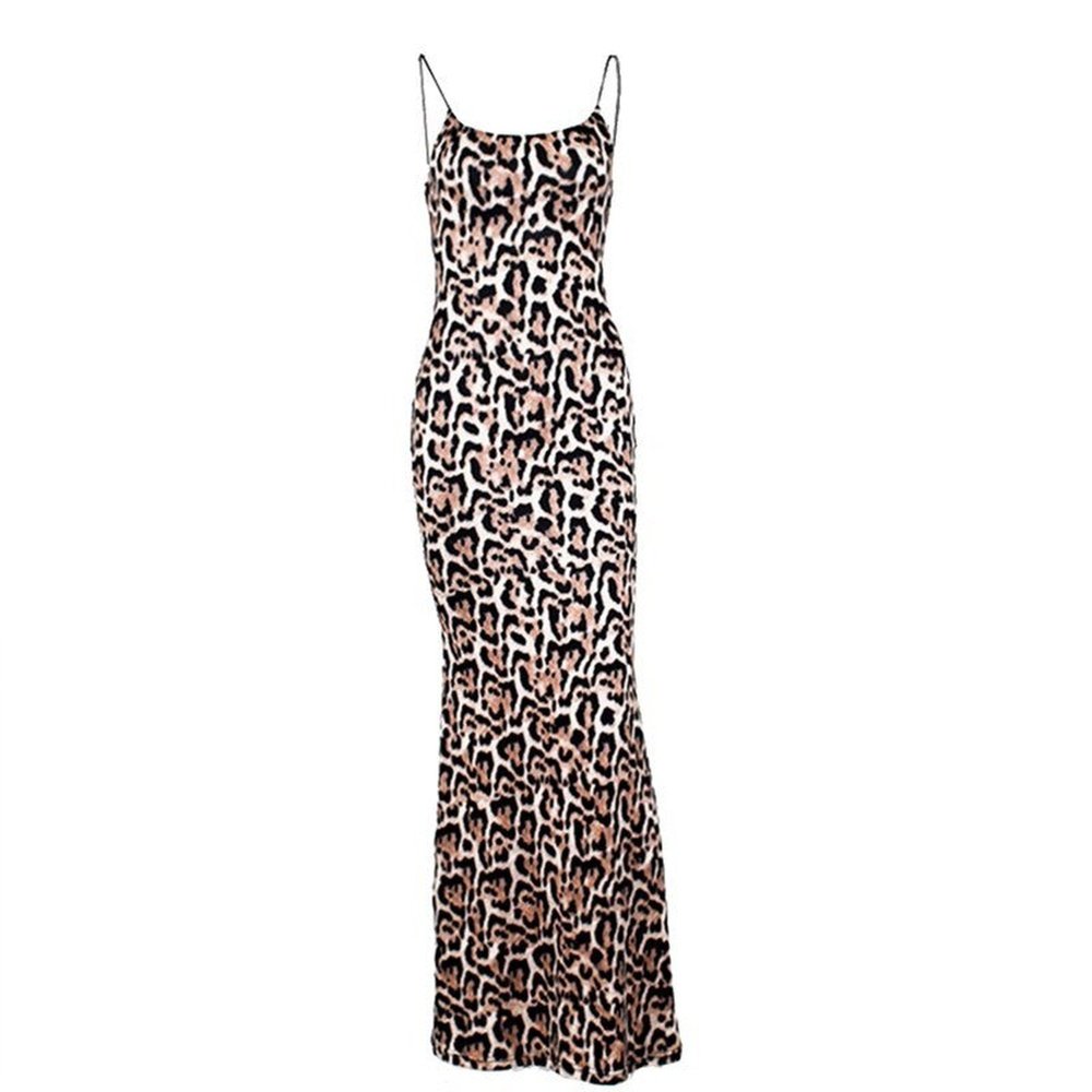 Sexy Leopard Pattern Sleeveless Dress - Weriion