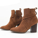 Short Suede Leather Boots With High Heels - Weriion