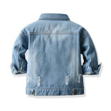 Slim Fit Unisex Jeans Jacket With Ripped Holes - Weriion