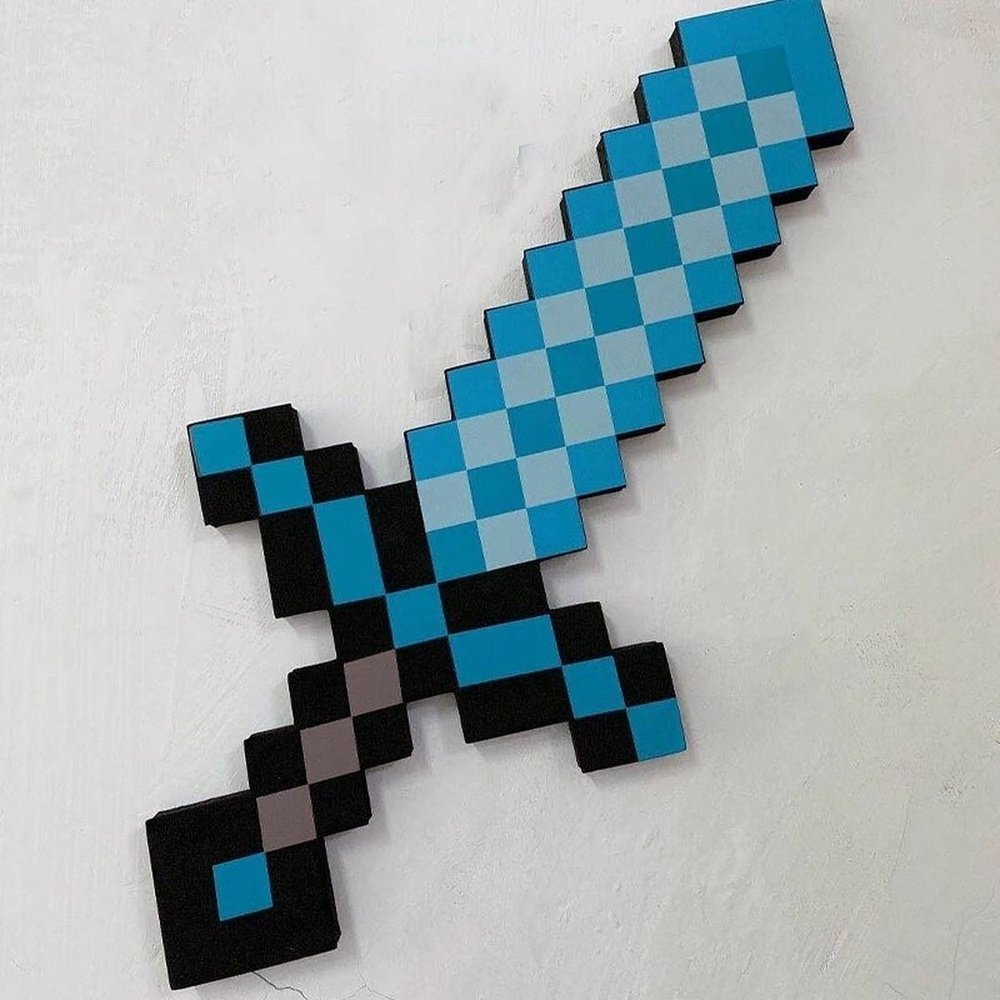 Soft EVA Foam Mosaic Minecraft Sword & Pickaxe Toys - Weriion