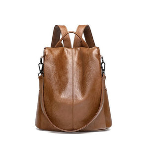 Soft Leather Anti-Theft Backpack - Weriion