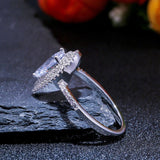 Sparkly Pear-shaped Water Drop Cubic Zirconia Rings for women - Weriion