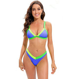 Split Bikini With Fluorescent Colors - Weriion