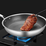 Stainless Steel Frying Pan With Unique Bottom Design - Weriion