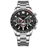 Stainless Steel Watch With Luminous Pointer & Calendar - Weriion