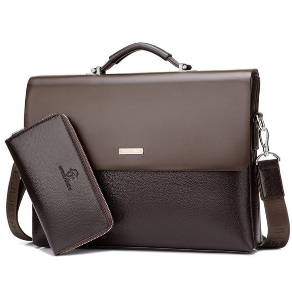 Synthetic Leather Business Shoulder Bag - Weriion