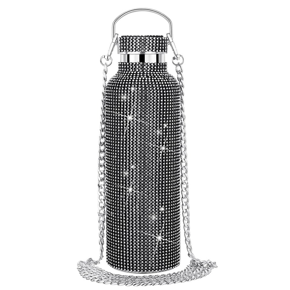 Thermos With Encrusted Diamonds & Chain - Weriion