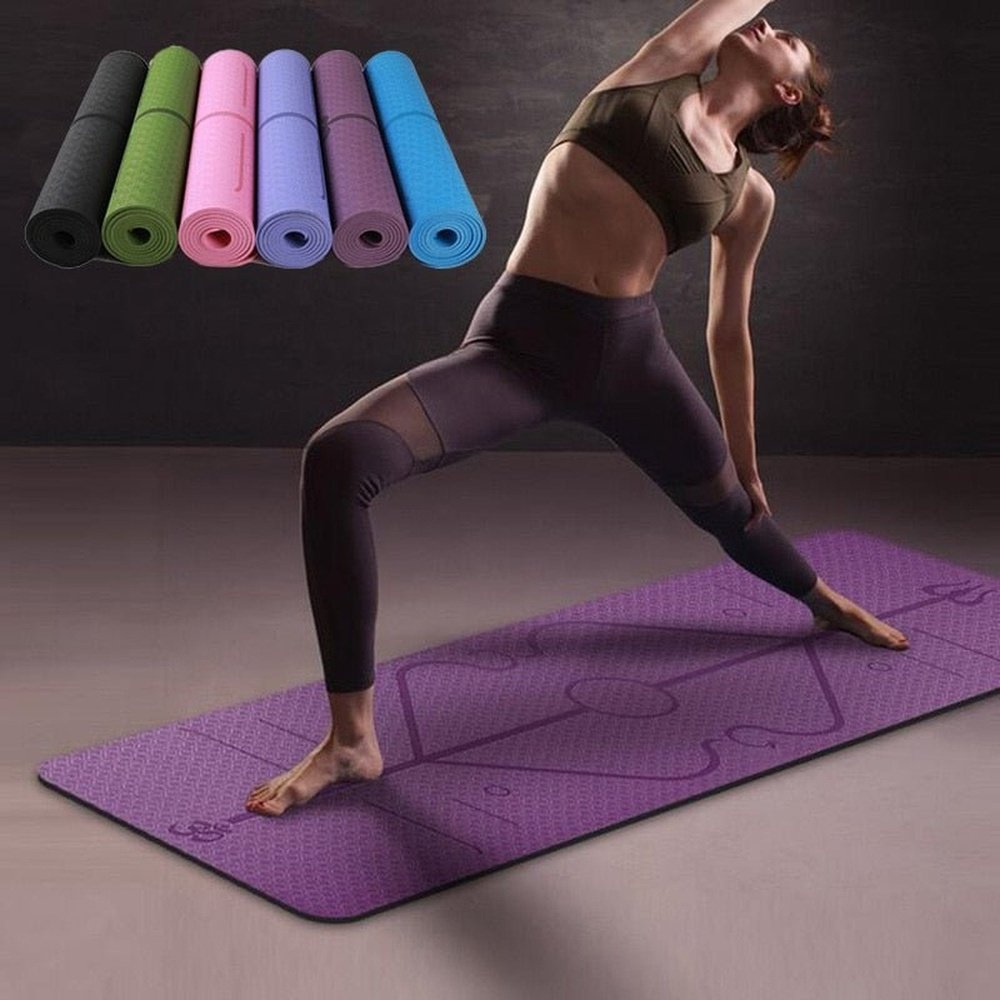 TPE Yoga Mat With Position Lines - Weriion