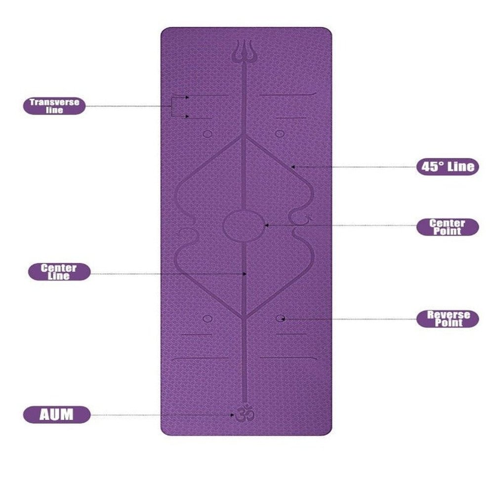 TPE Yoga Mat With Position Lines - Weriion