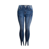 Trendy Split Hem Mid-Waist Jeans - Weriion