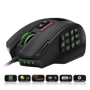 USB Gaming Mouse 16400DPI 19 Buttons - Weriion
