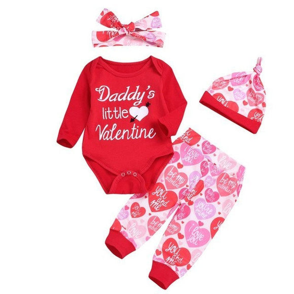 Valentine's Day Clothing Set For Baby Girls - Weriion