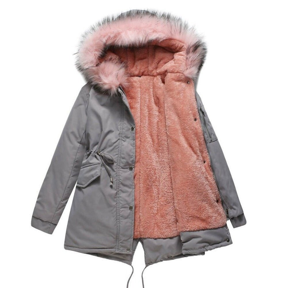 Warm Hooded Velvet Padded Winter Jacket - Weriion