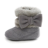 Warm Winter Plush Boots With Bow Tie - Weriion