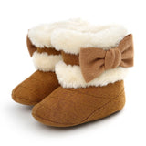 Warm Winter Plush Boots With Bow Tie - Weriion