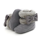 Warm Winter Plush Boots With Bow Tie - Weriion