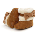 Warm Winter Plush Boots With Bow Tie - Weriion