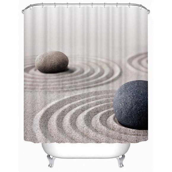 Waterproof Polyester Fabric Shower Curtains 180x180cm & 180x200cm - Weriion