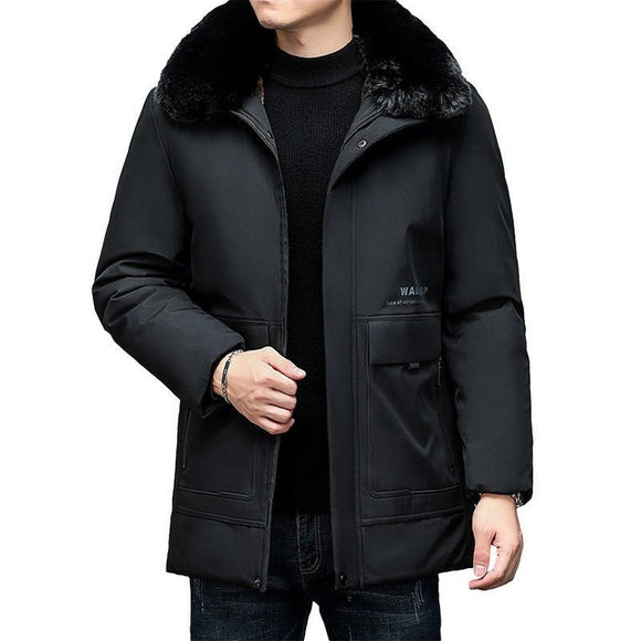 Winter Jacket With Removable Fur Collar - Weriion