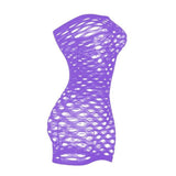 Women's Elastic Cotton & Spandex Erotic Fishnet Pattern Lingerie Set - Weriion