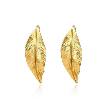 Women's Gold Leaf Earrings - Weriion