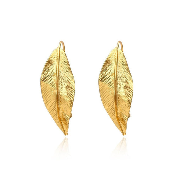 Women's Gold Leaf Earrings - Weriion