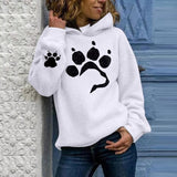 Women's Hoodie With Dog Paw Print - Weriion