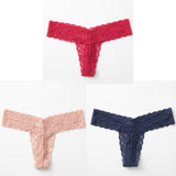 Women's Lace Thong 3pcs Panties Set - Weriion