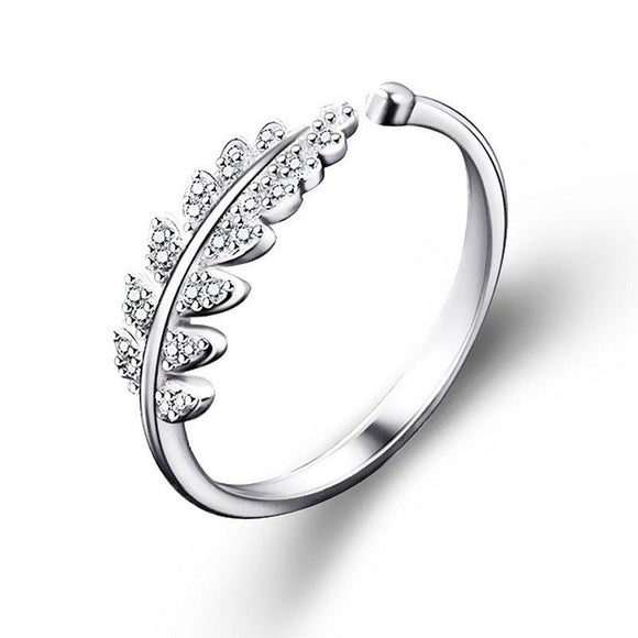 Women's Open Design Leaf Ring - Weriion