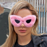 Women's Plush Cat Eye Sunglasses - Weriion