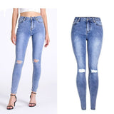 Women's Ripped Denim Jeans - Weriion