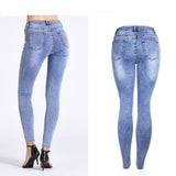 Women's Ripped Denim Jeans - Weriion