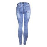 Women's Ripped Denim Jeans - Weriion