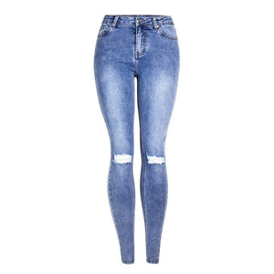 Women's Ripped Denim Jeans - Weriion