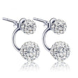 Women's Shambhala Crystal Ball Silver Plated Stud Earrings - Weriion