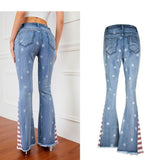 Women's Striped Jeans With Close Fit - Weriion