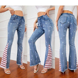 Women's Striped Jeans With Close Fit - Weriion