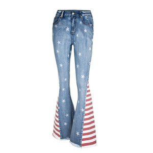 Women's Striped Jeans With Close Fit - Weriion