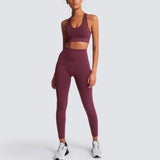 Women's Yoga Pants And Sports Bra 2 Piece Gym Clothing Set - Weriion