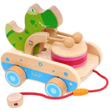 Wooden Car Toy With Drumming Dinosaur - Weriion