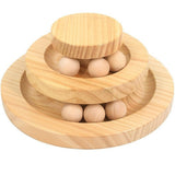 Wooden Cat Toy With Rolling Balls - Weriion