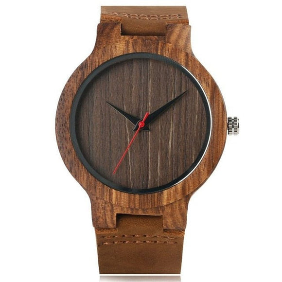 Wooden Watch With Soft Leather Strap For Men - Weriion